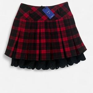 Plaid Red and Black Skirt